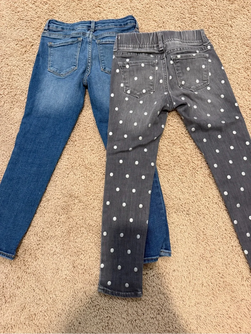 GAP Girls Blue Distressed Jeans & Gray Polka Dot Jeggings - 2-Pack